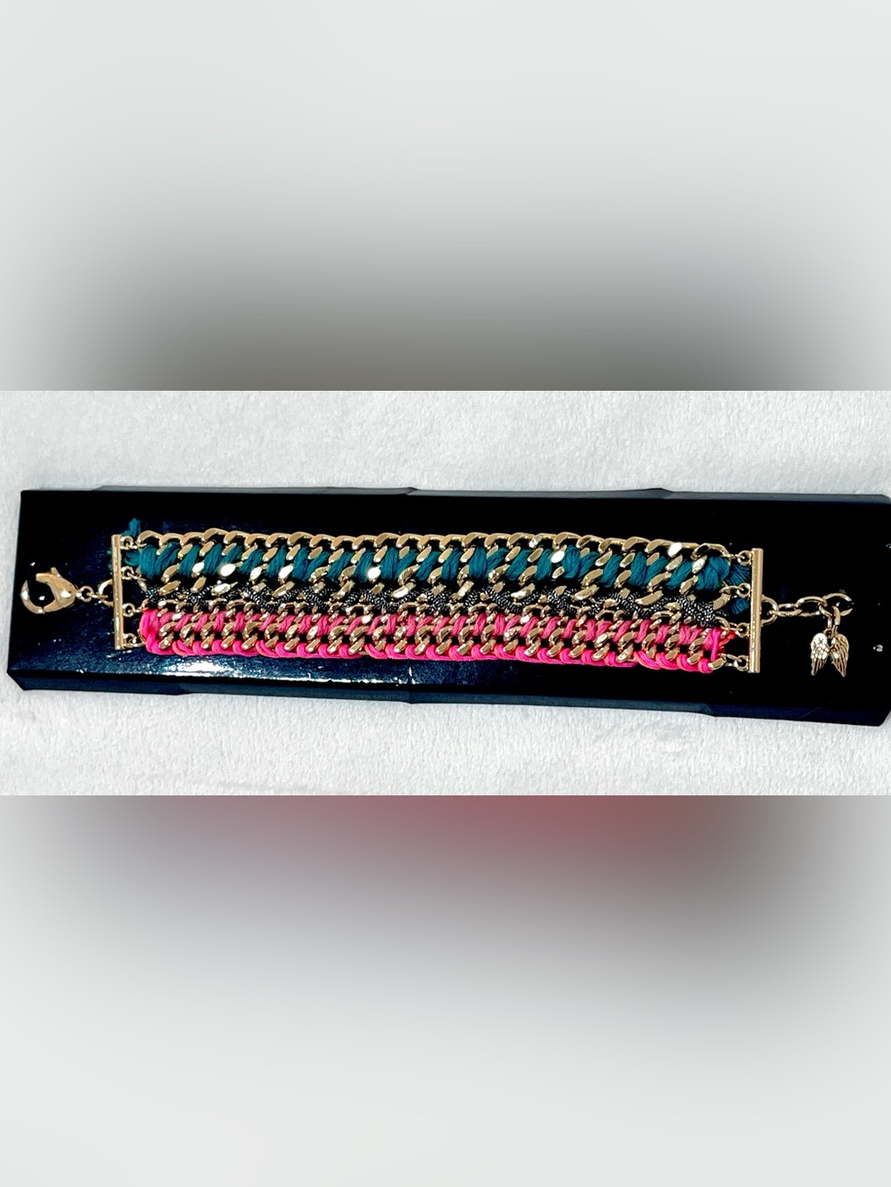 Victoria's Secret Limited Edition Woven Ribbon Chain Angel Wings Bracelet